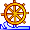 Waves And Ship Wheel Clip Art